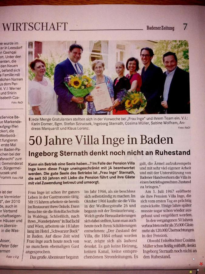 Pension Villa Inge Baden Eksteriør bilde
